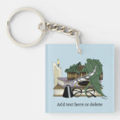 ドラゴングリーンの眠る本 キーホルダー (正面)