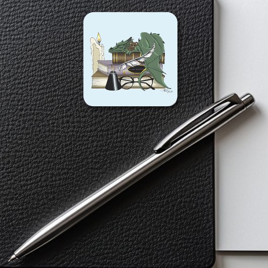 ドラゴングリーンの眠る本 スクエアシール