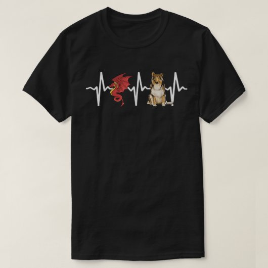 ドラゴンコリーの鼓動犬愛好家 Tシャツ (デザイン正面)