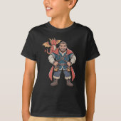 ドラゴンコンパニオン付きダンジョンパパ Tシャツ (正面)