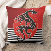ドラゴンサンパワー – 黒い赤い白+あなたのアイディア クッション (ブランケット)
