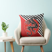 ドラゴンサンパワー – 黒い赤い白+あなたのアイディア クッション (椅子)