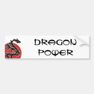 ドラゴンサン – 黒い赤い白+あなたのアイディア バンパーステッカー