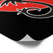 ドラゴンサン – 黒い赤い白+あなたのアイディア ポスター (角)