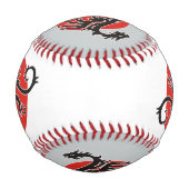 ドラゴンサン – 黒い赤い白+あなたのアイディア 野球ボール (裏面)