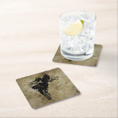 ドラゴンシルエットスピリットアニマルトーテムエンブレムスクアール スクエアペーパーコースター (インサイチュ)
