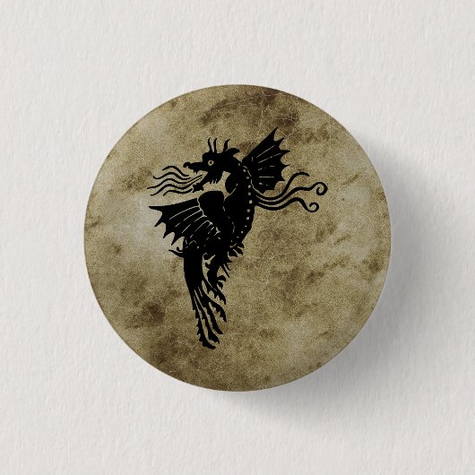 ドラゴンシルエットスピリットアニマルトーテムエンブレム 缶バッジ (正面)