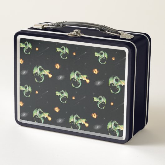 ドラゴンシームレスパターン メタルランチボックス (正面)