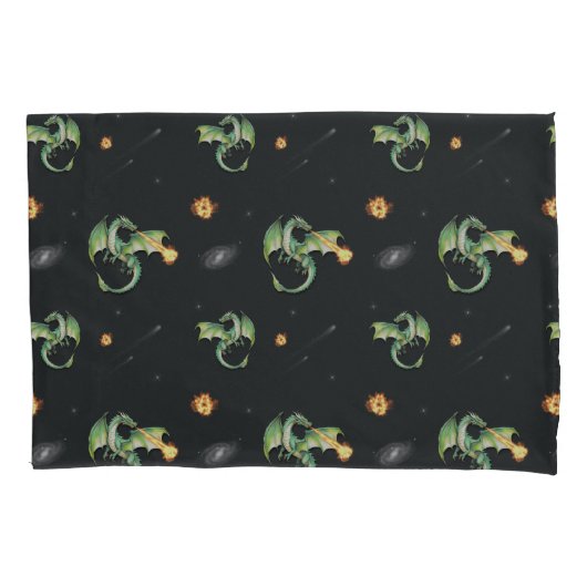 ドラゴンシームレスパターン 枕カバー (正面)