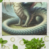 ドラゴンジャバーウォッキーかわいいファンタジークリーチャー芸術 キッチンタオル (折り畳み)