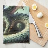 ドラゴンジャバーウォッキーかわいいファンタジークリーチャー芸術 キッチンタオル (四つ折り)