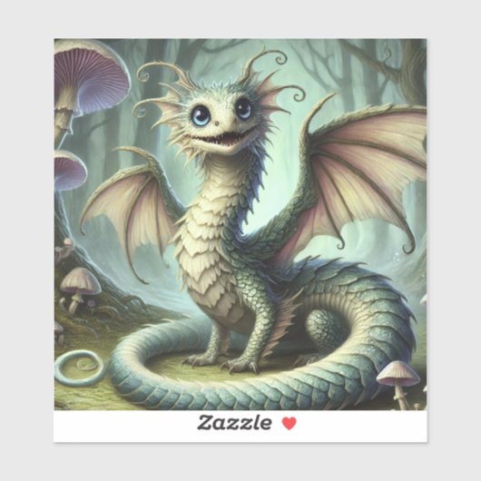 ドラゴンジャバーウォッキーかわいいファンタジークリーチャー芸術 シール (シート)