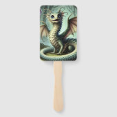 ドラゴンジャバーウォッキーかわいいファンタジークリーチャー芸術 ハンドファン (裏面)