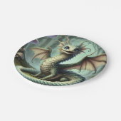 ドラゴンジャバーウォッキーかわいいファンタジークリーチャー芸術 ペーパープレート (アングル)