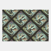 ドラゴンジャバーウォッキーかわいいファンタジークリーチャー芸術 ラッピングペーパーシート (正面3)