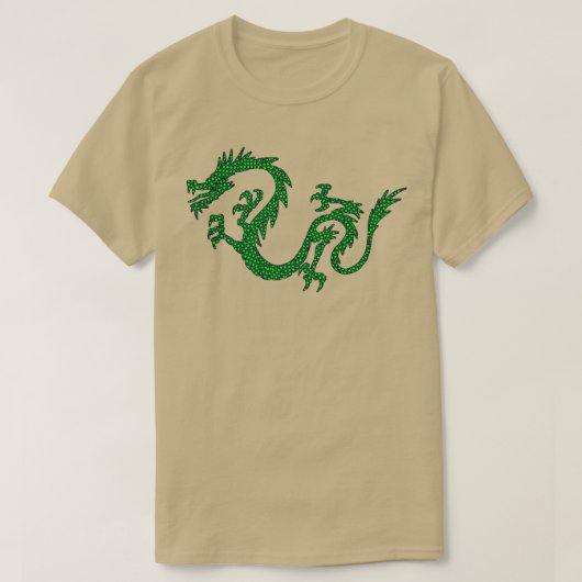 ドラゴンジャパンレトロスタイルアジアモザイクドラゴンプレミウ Tシャツ (デザイン正面)