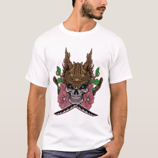 ドラゴンスカルサムライ Tシャツ (正面)