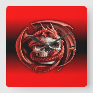 ドラゴンスカル スクエア壁時計