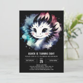 ドラゴンスタイリッシュ誕生日編集可能 招待状 (スタンド正面)