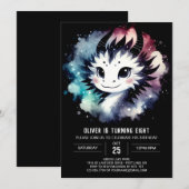 ドラゴンスタイリッシュ誕生日編集可能 招待状 (正面/裏面)