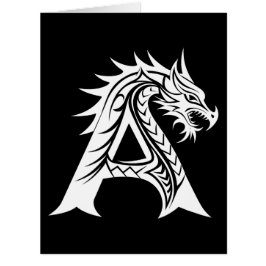 ドラゴンスタイルのレターA、ドラゴンアルファベット、モノグラム