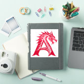 ドラゴンスタイルのレターA、ドラゴンアルファベット、モノグラム シール (iPadカバー)