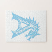 ドラゴンスタイルのレターA、ドラゴンアルファベット、モノグラム ジグソーパズル (横)