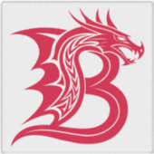 ドラゴンスタイルの文字B、ドラゴンアルファベット、モノグラム シール (正面)