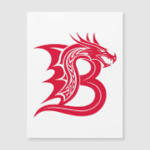 ドラゴンスタイルの文字B、ドラゴンアルファベット、モノグラム マグネット招待状 (正面)