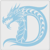 ドラゴンスタイルの文字D、ドラゴンアルファベット、モノグラム シール (正面)