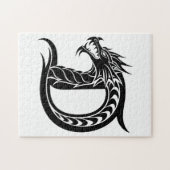 ドラゴンスタイルの文字D、ドラゴンアルファベット、モノグラム ジグソーパズル (横)
