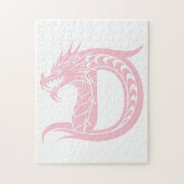 ドラゴンスタイルの文字D、ドラゴンアルファベット、モノグラム ジグソーパズル