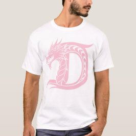 ドラゴンスタイルの文字D、ドラゴンアルファベット、モノグラム Tシャツ