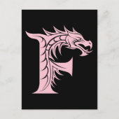 ドラゴンスタイルの文字F、ドラゴンアルファベット、モノグラム ポストカード (正面)