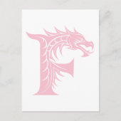 ドラゴンスタイルの文字F、ドラゴンアルファベット、モノグラム ポストカード (正面)