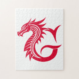 ドラゴンスタイルの文字G、ドラゴンアルファベット、モノグラム ジグソーパズル