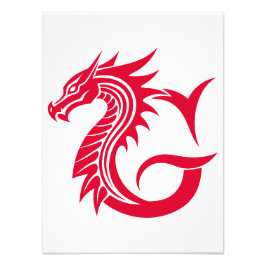 ドラゴンスタイルの文字G、ドラゴンアルファベット、モノグラム フォトプリント