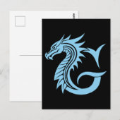 ドラゴンスタイルの文字G、ドラゴンアルファベット、モノグラム ポストカード (正面/裏面)