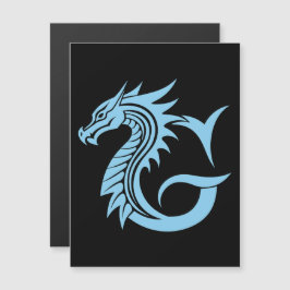 ドラゴンスタイルの文字G、ドラゴンアルファベット、モノグラム マグネット招待状