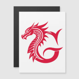 ドラゴンスタイルの文字G、ドラゴンアルファベット、モノグラム マグネット招待状