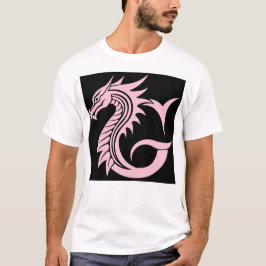 ドラゴンスタイルの文字G、ドラゴンアルファベット、モノグラム Tシャツ