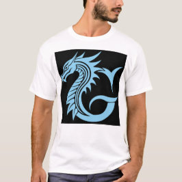 ドラゴンスタイルの文字G、ドラゴンアルファベット、モノグラム Tシャツ