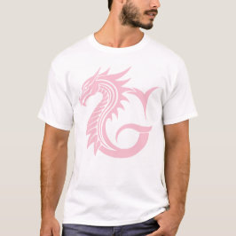 ドラゴンスタイルの文字G、ドラゴンアルファベット、モノグラム Tシャツ