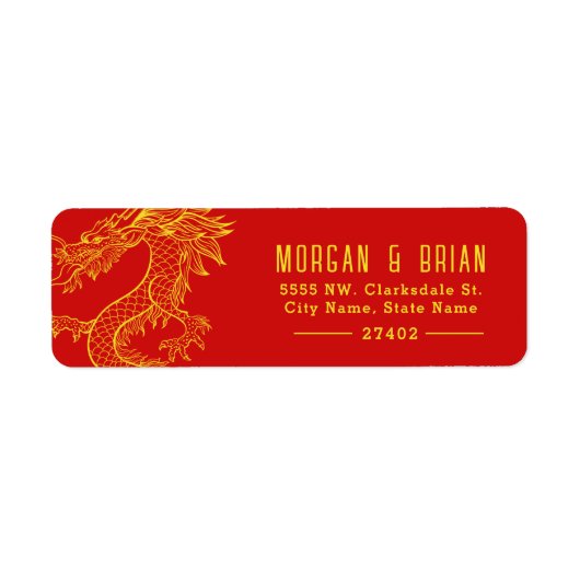 ドラゴンスタイルプリアドレス金ゴールド+赤 ラベル (正面)