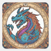 ドラゴンステッカー スクエアシール (正面)