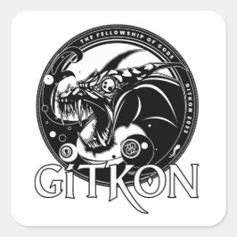 ドラゴンステッカー | GitKon：コードフェローシップ スクエアシール