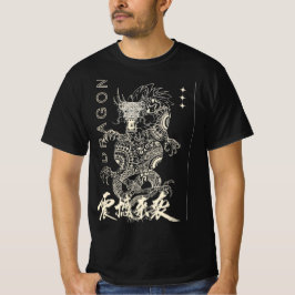 ドラゴンストリートウェアグラフィックTシャツ | 和風デザイン Tシャツ