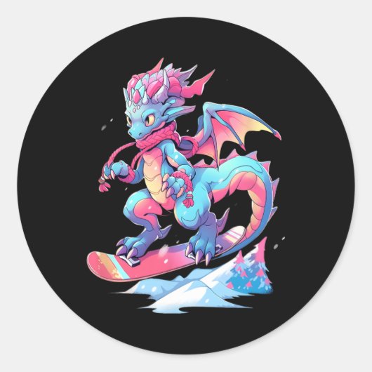 ドラゴンスノーボードスノーボーダースノーボーダー冬 ラウンドシール (正面)