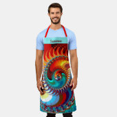 ドラゴンスパイラルオールオーバープリント エプロン (着用した状態)