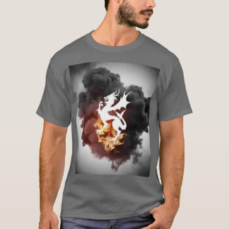 ドラゴンスモークシルエットグレーTシャツ Tシャツ